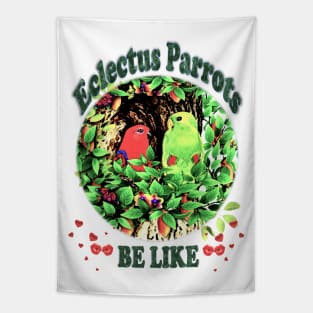 Parrots. Sweet Smoochy Eclectus Parrots Tapestry