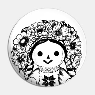 Floral Mexican Doll Pin