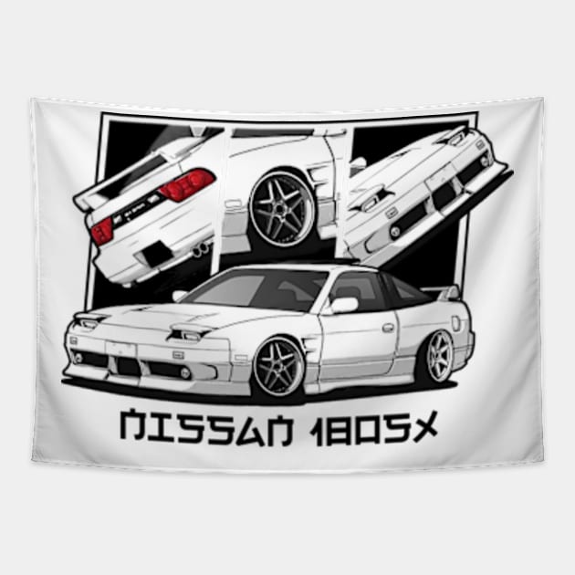 Nissan 180SX JDM Car Tapestry by T-JD