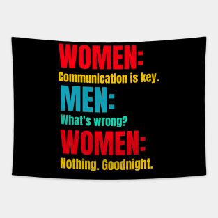Men Women Communication is Key Tapestry
