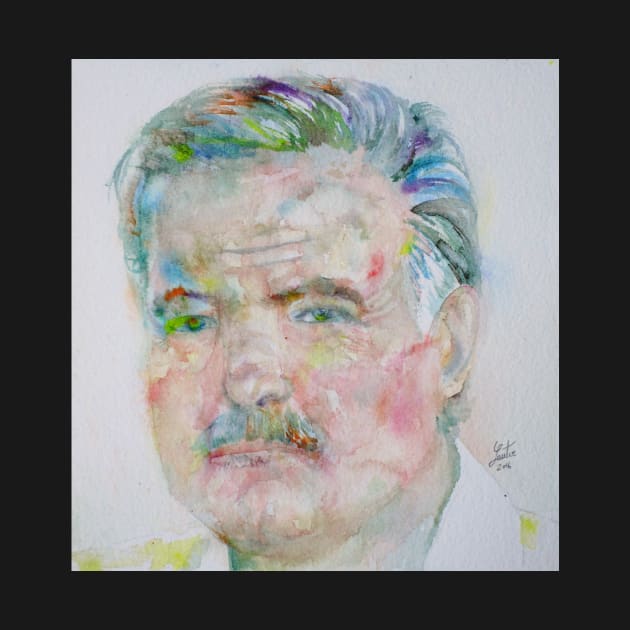 ERNEST HEMINGWAY watercolor portrait .5 by lautir