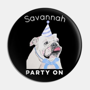 Savannah Georgia Souvenir Funny Bulldog Party On Pin