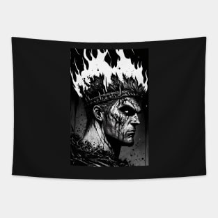 Fierce King of Fire Illustration Tapestry