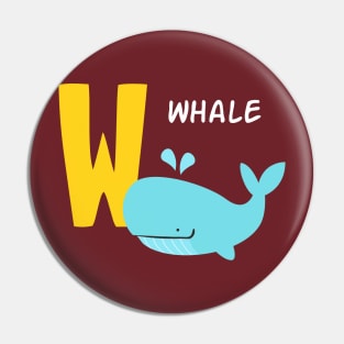 whale alphabet W funny Pin