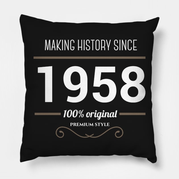 Making history since 1958 Pillow by JJFarquitectos