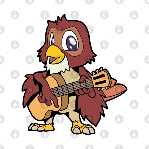 Cartoon owl playing guitar by Modern Medieval Design