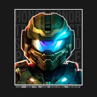 Halo game quotes - Master chief - Spartan 117 - Half black v3 T-Shirt