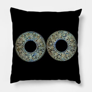 Ancient Neon Inca Rings Pillow