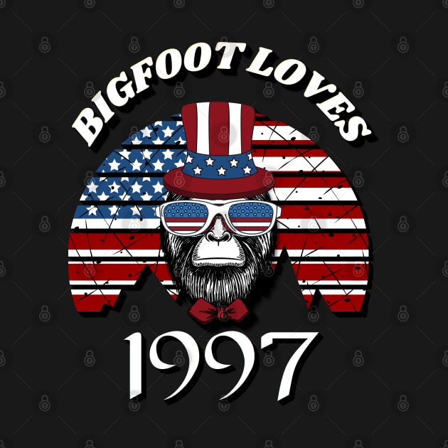 Bigfoot loves America and People born in 1997 by Scovel Design Shop