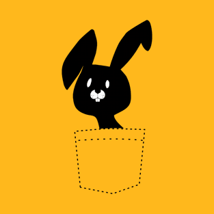 Cute Black Easter Bunny And Pocket T-Shirt