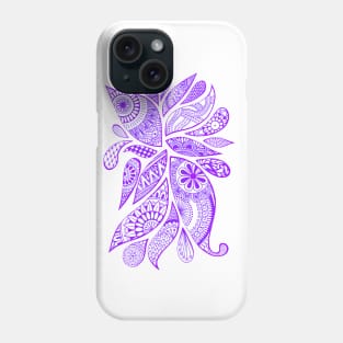 Abstract Zentangle Swirls Design (purple on white) Phone Case