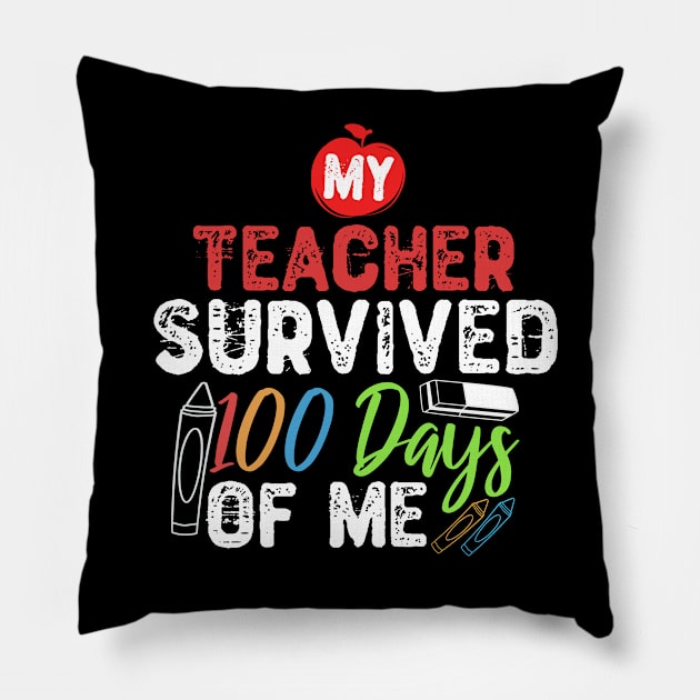 My Teacher Survived 100 Days Of Me Pillow by Yyoussef101