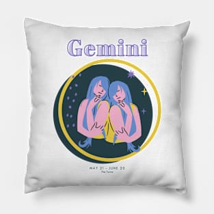 Gemini Zodiac Astrology Symbol T-Shirt Pillow