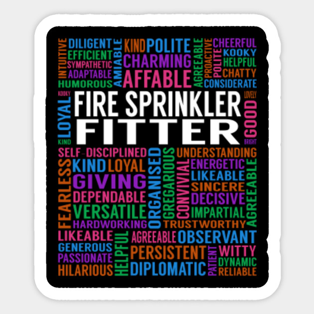Fire Sprinkler Fitter Job Fire Sprinkler Fitter Sticker Teepublic
