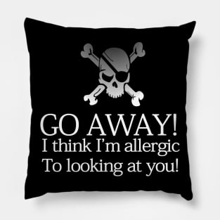 Go Away Skull and Cross Bones Pillow