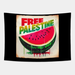 Retro Free Palestine Watermelon Tapestry