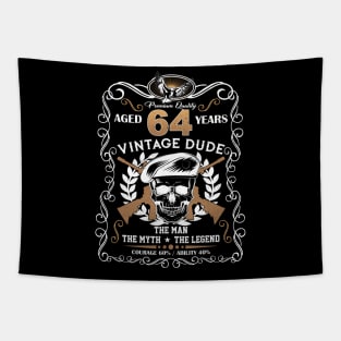 Skull Aged 64 Years Vintage 64 Dude Tapestry