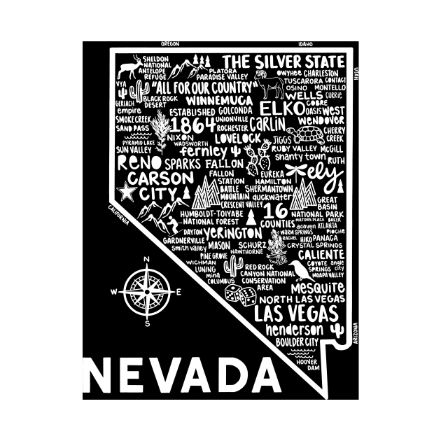 Nevada Map by fiberandgloss