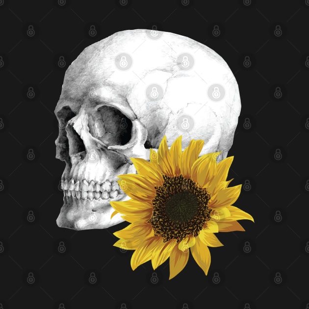 Sunflower Skull by scaredmuffin