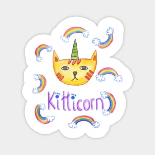 Rainbow unicorn cat color Magnet