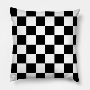 Black and white checkers pattern Pillow