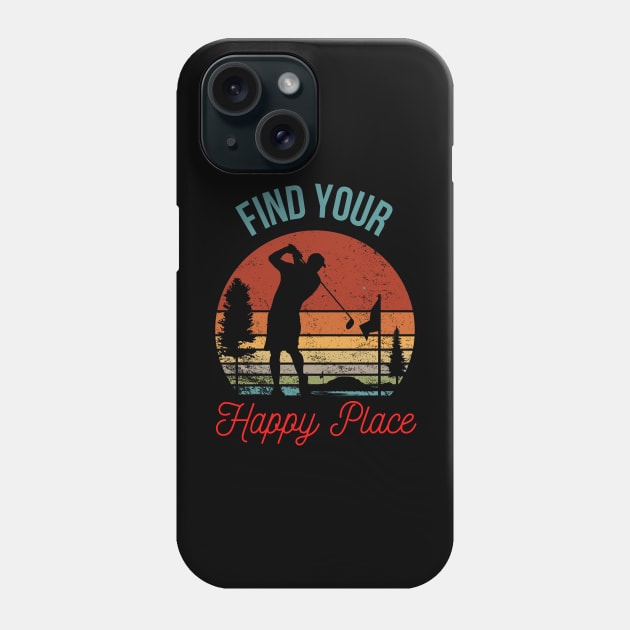 Retro Sunset Golfer - Male Silhouette Design Phone Case by The Wolf and the Butterfly