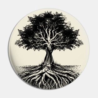 Tree Art Drawing Pin