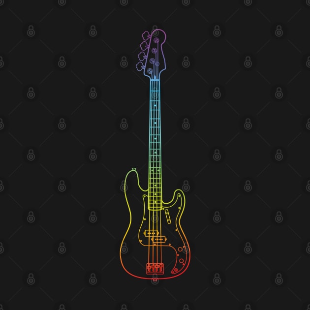 P-Style Bass Guitar Colorful Outline by nightsworthy