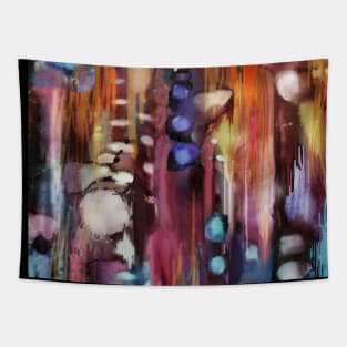 Colorful Digital Abstract with Lighted Bubbles (Jean B. Fitzgerald) Tapestry