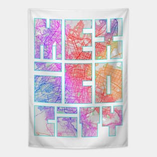 Mexico City Map Typography - Colorful Tapestry