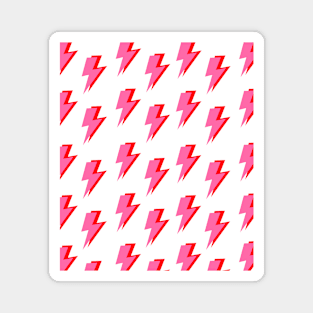Pink and Red Lightning Bolt Pattern Magnet