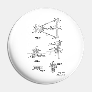 Boat Manoeuvring Vintage Patent Hand Drawing Pin