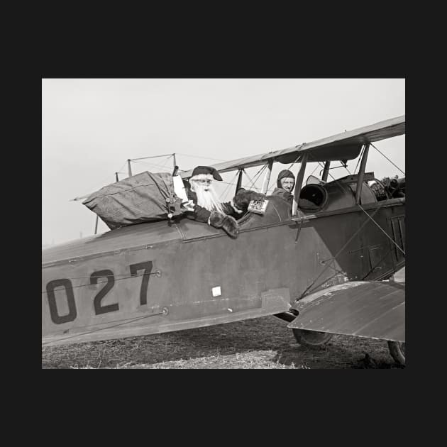 Santa in an Airplane, 1921. Vintage Photo by historyphoto