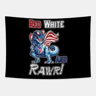 red white and rawr Tapestry