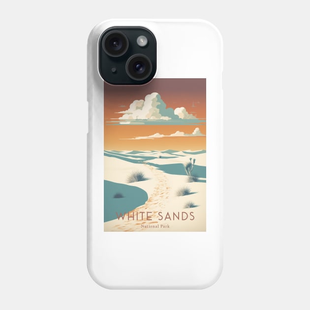 White Sands National Park Travel Poster Phone Case by GreenMary Design