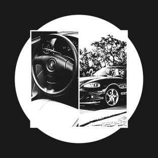 Mazda Miata MX-5 NB Black 'N White 5 (Black Version) T-Shirt