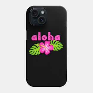 Aloha Pink Hibiscus Floral Phone Case