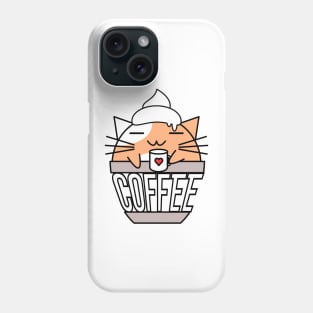 Meowcha in cup orange Phone Case