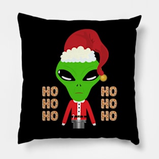 Alien Santa's Message: Ho Ho Ho || Funny Xmas Pillow