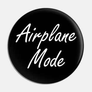 Airplane Mode White Design Pin
