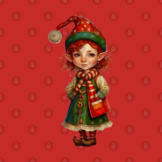 Cute Redhead Christmas Elf by RetroSalt