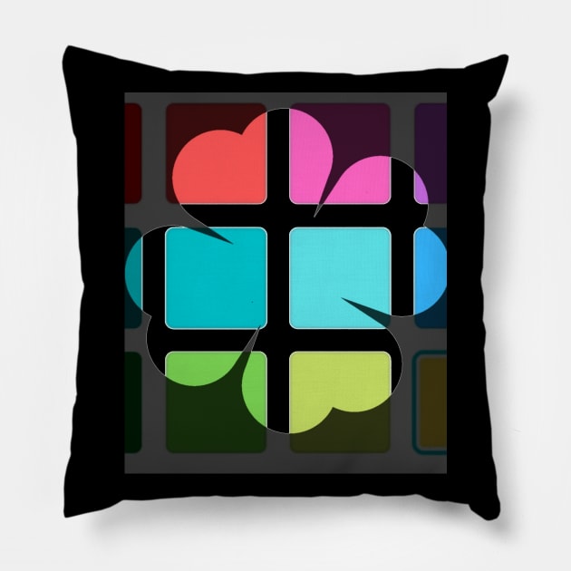 Trèfle coloré Pillow by OnMyDigitalPath