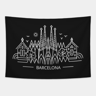 Barcelona line art Tapestry