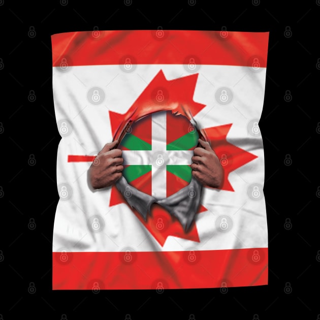 Bilbao Flag Canadian Flag Ripped - Gift for Basque From Bilbao by Country Flags