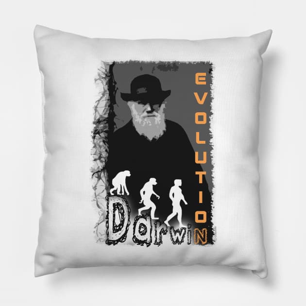 Darwin Evolution Pillow by Crazydodo