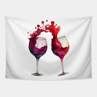 Red wine glasses Tapestry