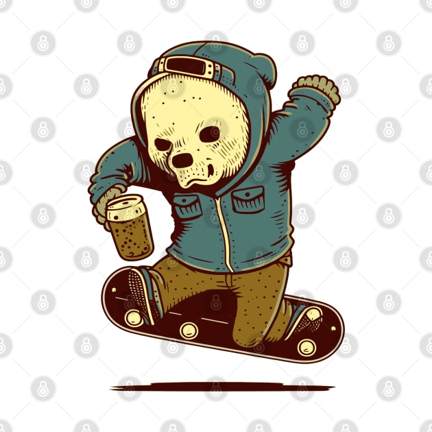 Bear and Beer snowboard by Mr Youpla