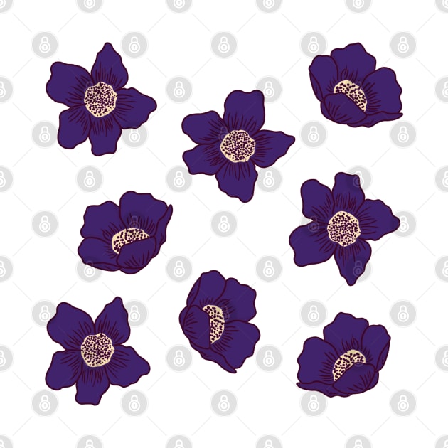 Purple Anemone Flowers by bloomingviolets