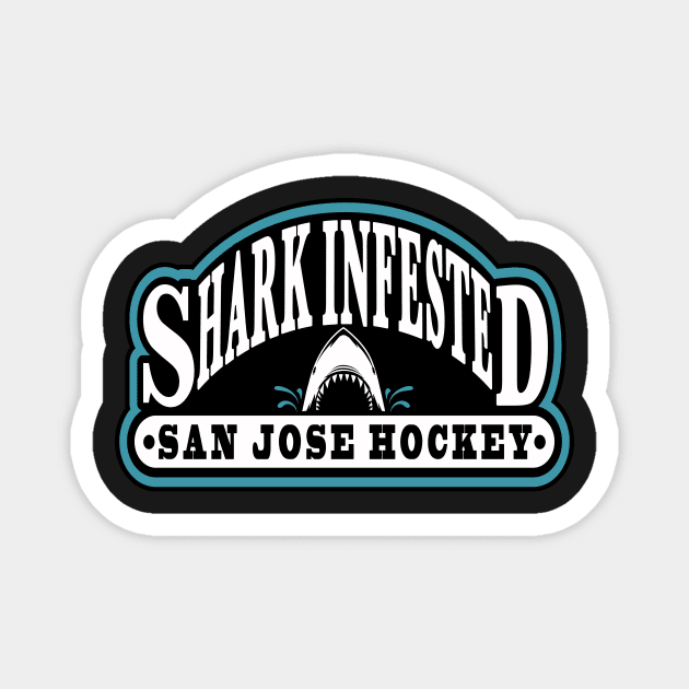 Shark Infested San Jose Hockey Magnet by OrganicGraphic