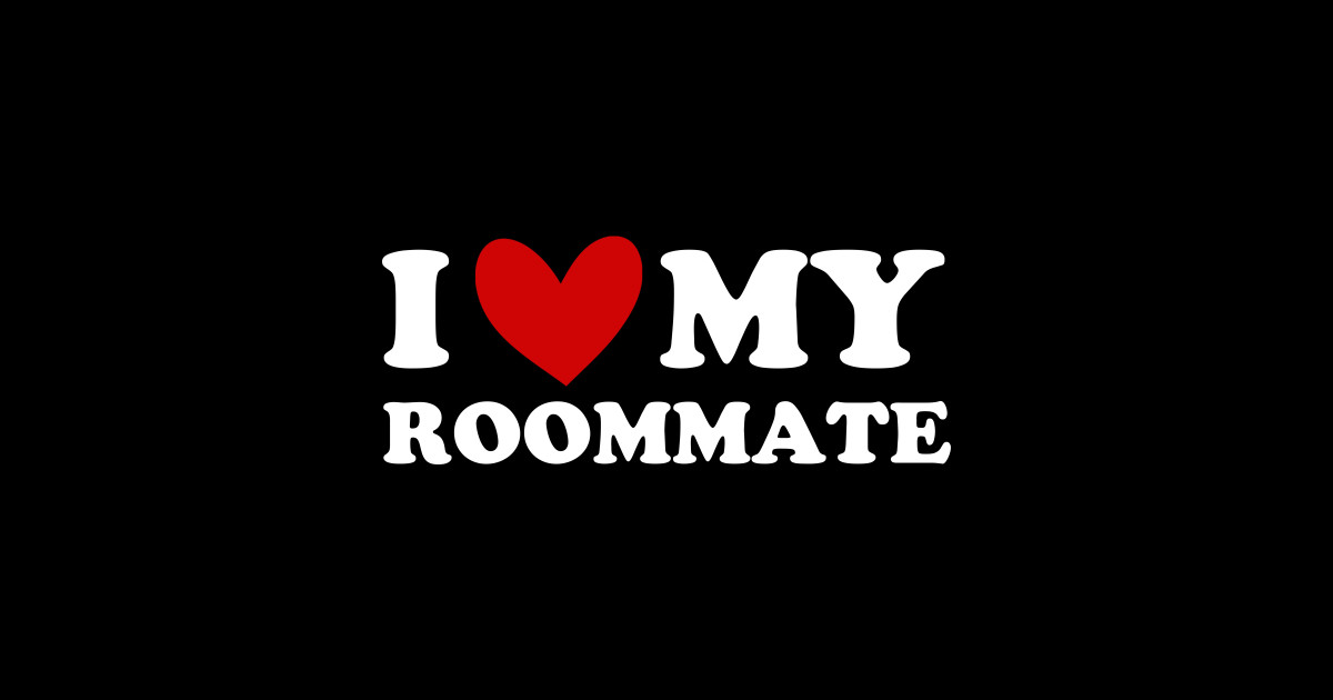 Red Heart I Love My Roommate Love Sticker TeePublic